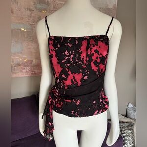Rebecca Black and Pink Asymmetrical‎ Fitted Corset with Boning Size XL